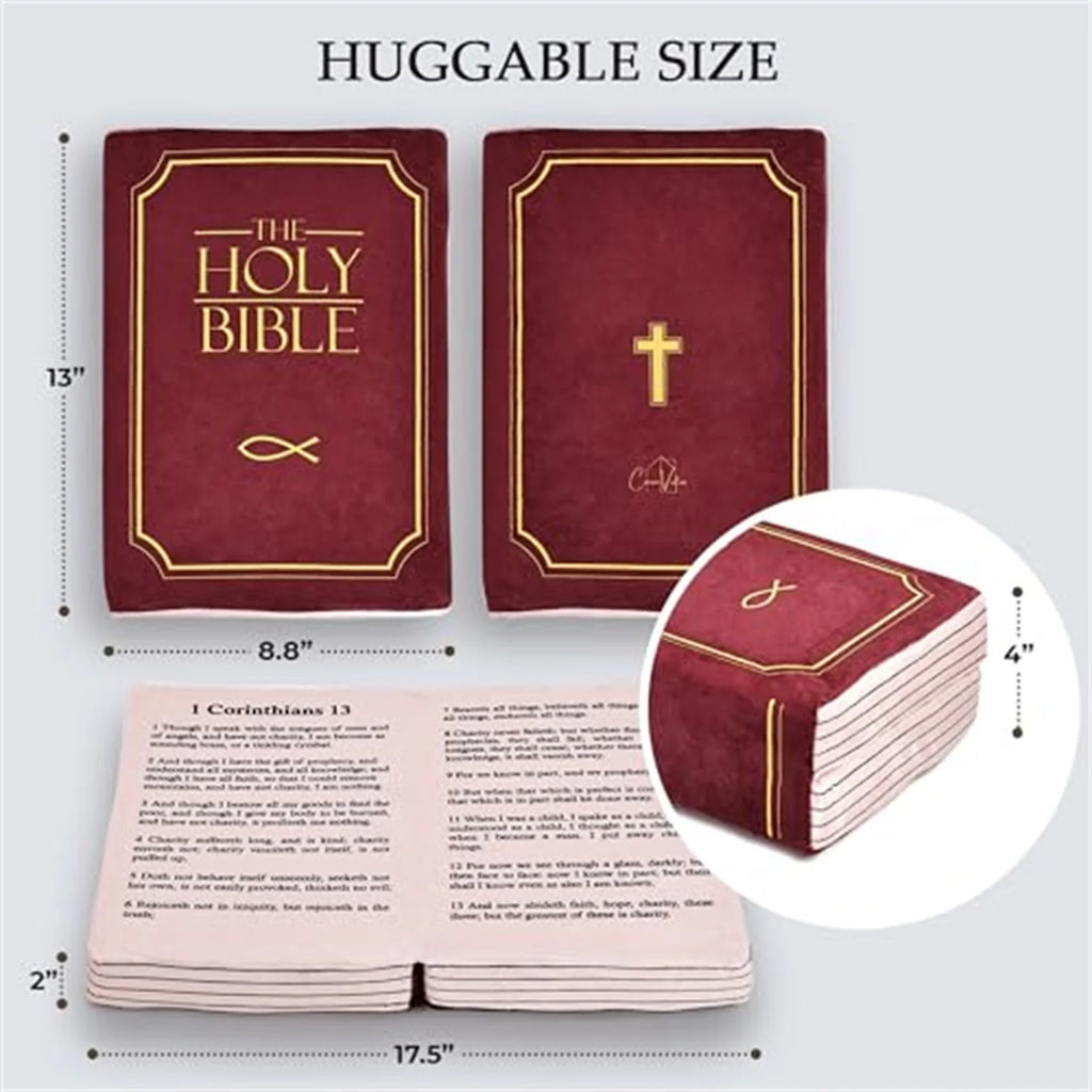 Bible pillow with verses inside. (1 Cointhians 13)